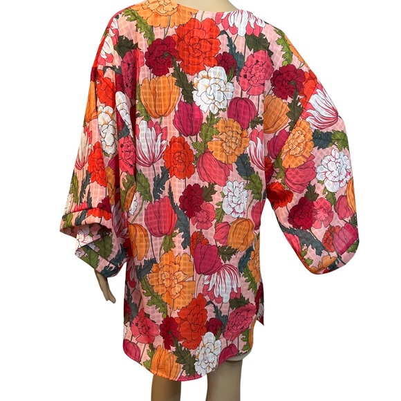 Trina Turk Size L/XL  NWT. Sunny Bloom Open Front Beach Cover Up (0383) - Picture 5 of 8